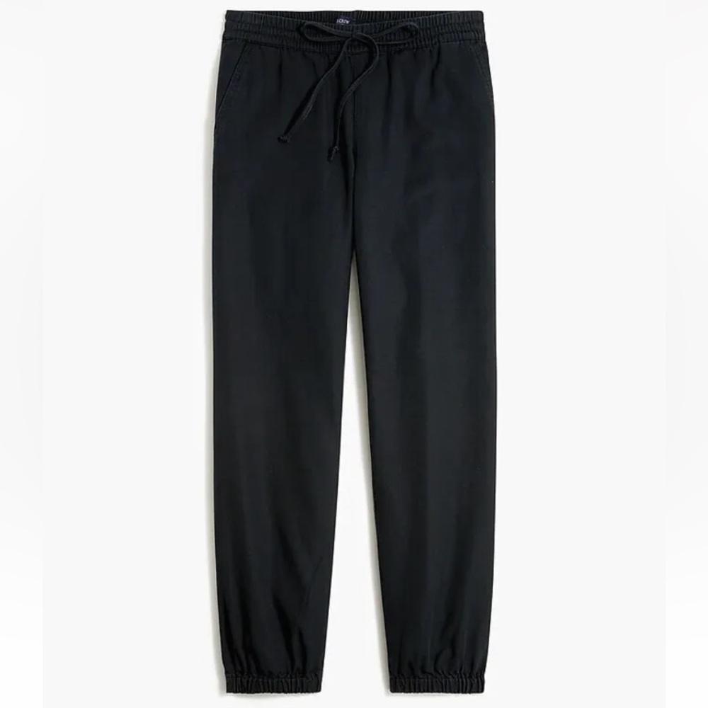 NWT JCrew Factory Casual Cotton Twill Pocket Jogger Lightweight Black Pants Sz 8